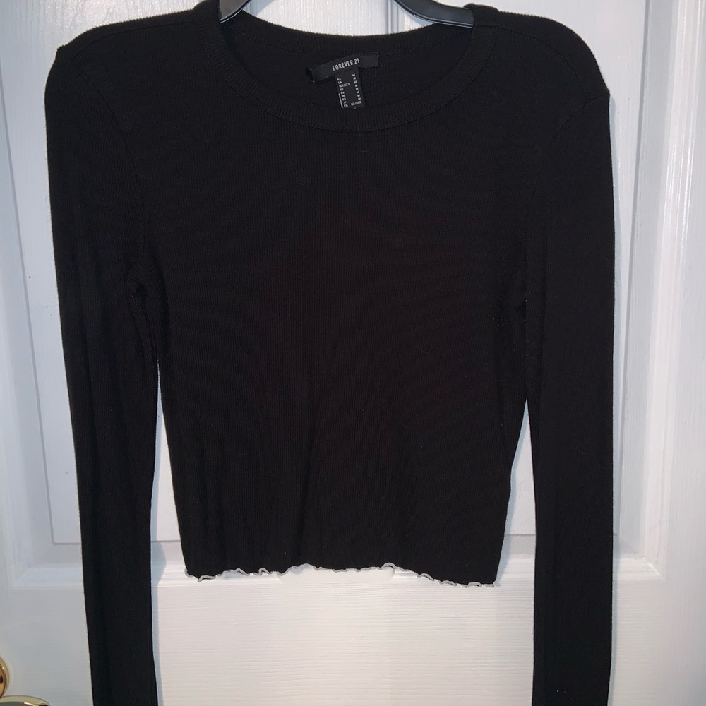 Black Long Sleeve White Details